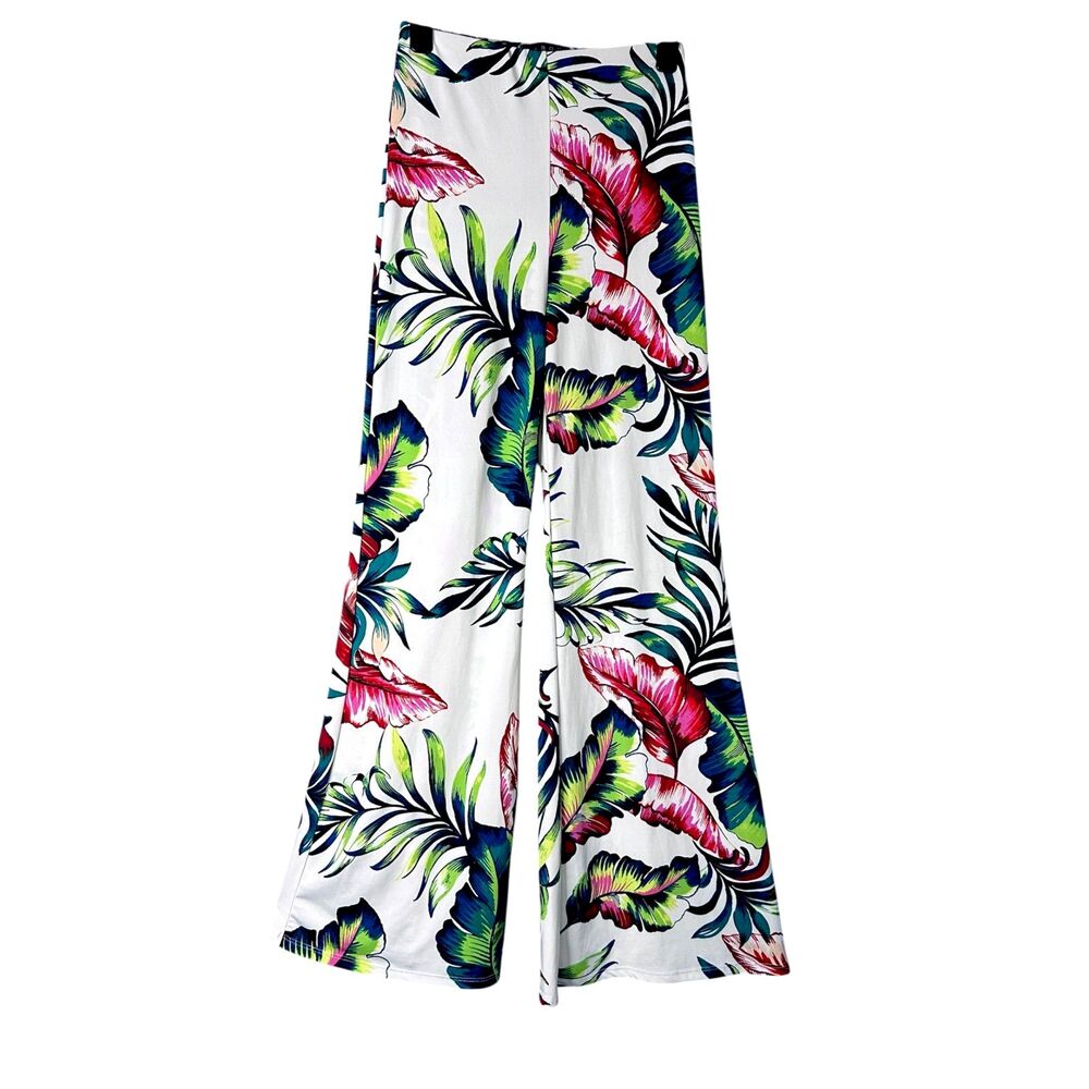 Womens Tropical Wide Leg Palazzo Pants Sz S Cruise Resort Vacay Island Botanical
